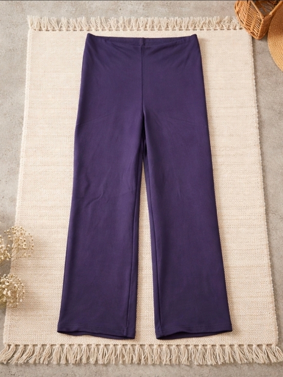 J Mclaughlin Pants - J.McLaughlin Navy Blue Wide / Straight Leg Pants Side Zip Ponte Knit 4 30x29